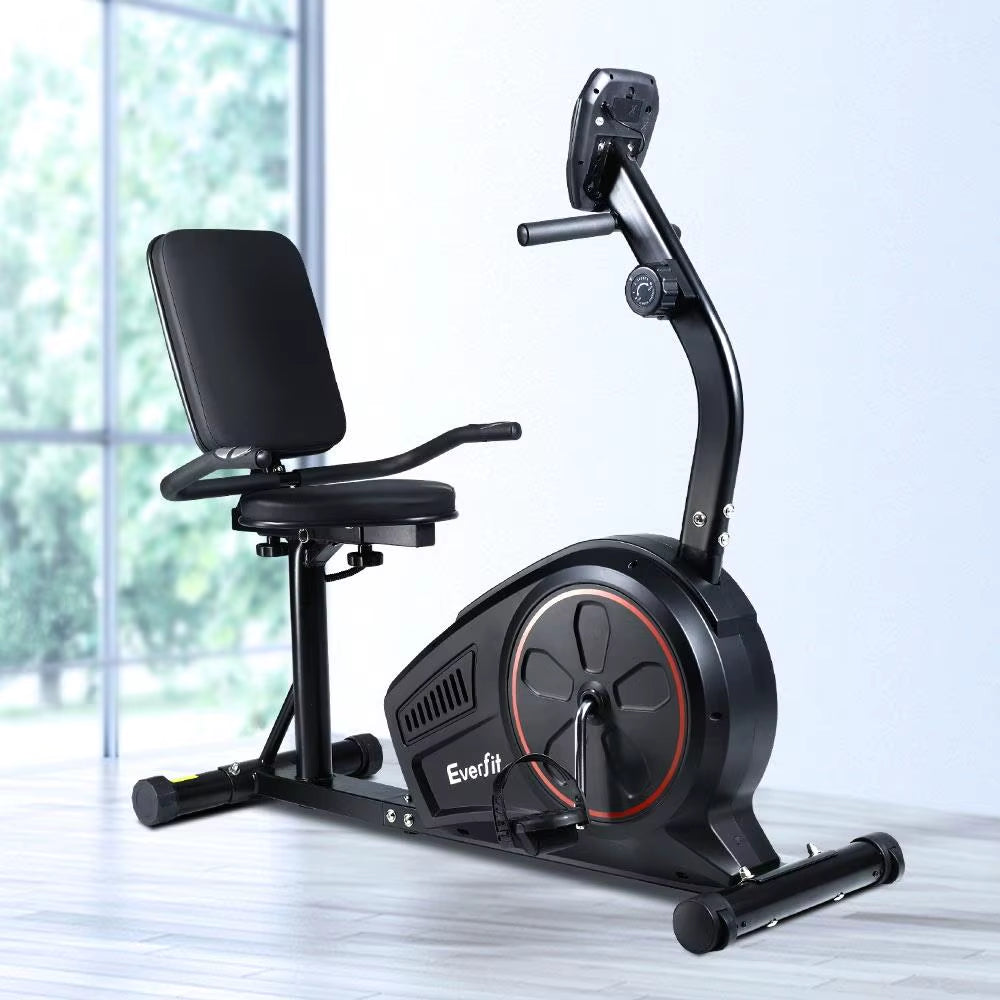 Recumbent Exercise Bike Magnetic Home Gym 8 Levels of Resistance Low Impact Cardio Workout