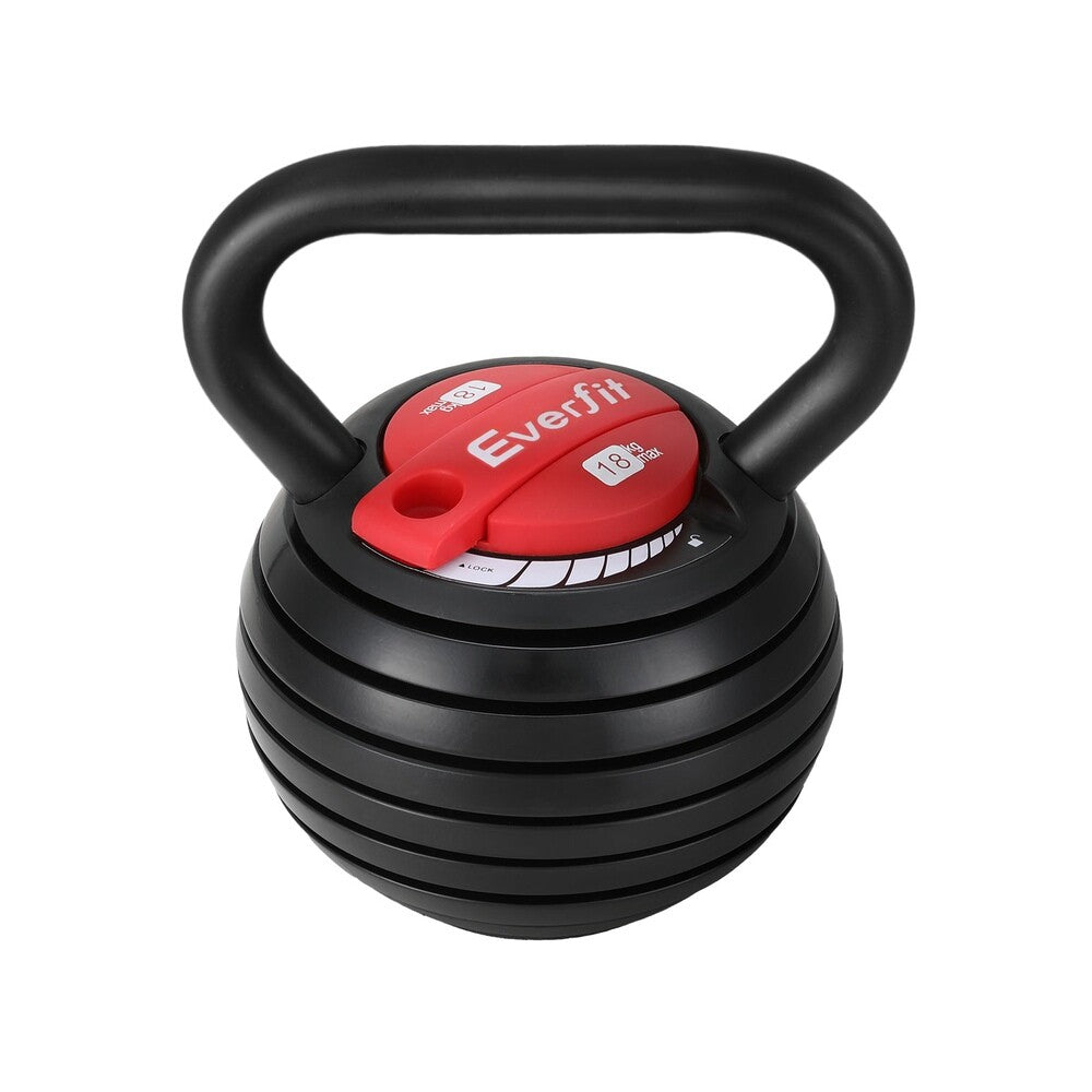 Everfit 18Kg Adjustable Kettlebell Set Portable Kettle Bell Weight Dumbbells