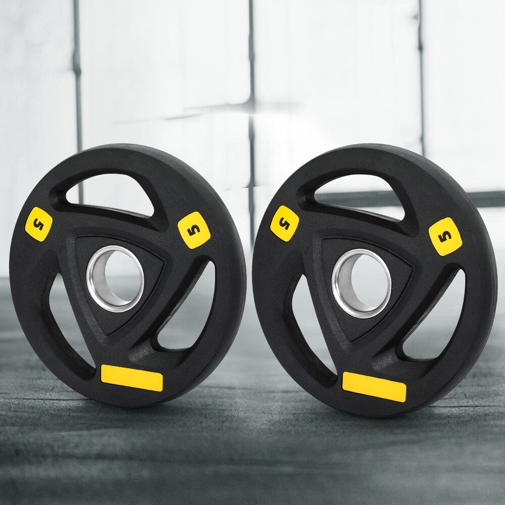 Everfit Weight Plates Olympic 5Kgx2 Dumbbells Barbells Lifting Home Lifting