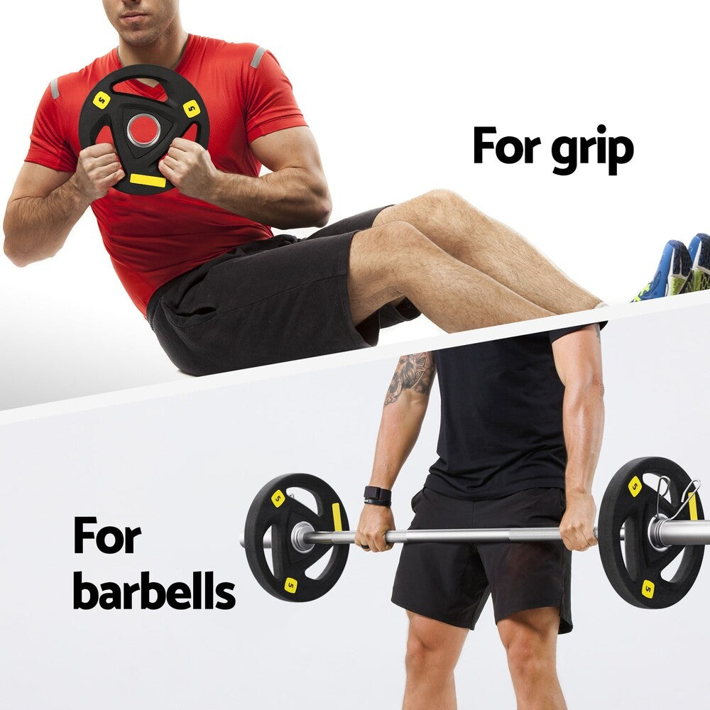 Everfit Weight Plates Olympic 5Kgx2 Dumbbells Barbells Lifting Home Lifting