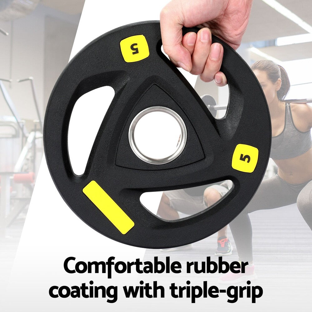 Everfit Weight Plates Olympic 5Kgx2 Dumbbells Barbells Lifting Home Lifting