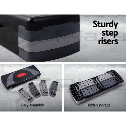 Everfit Aerobic Step Exercise Stepper Steps Home Gym Fitness Block Riser Bench