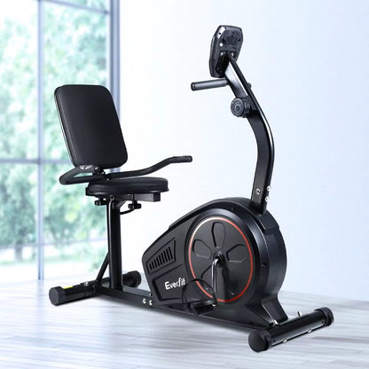 Recumbent Exercise Bike Magnetic Home Gym 8 Levels of Resistance Low Impact Cardio Workout