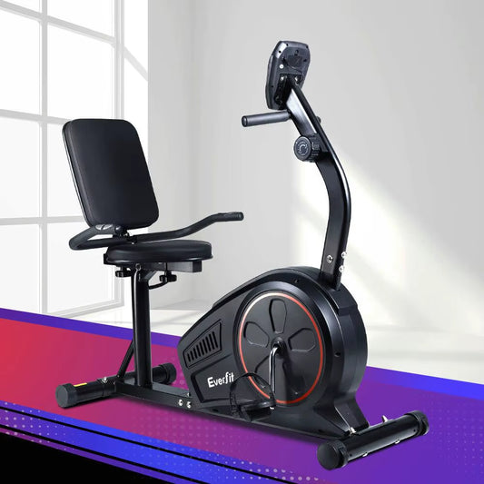 Recumbent Exercise Bike Magnetic Home Gym 8 Levels of Resistance Low Impact Cardio Workout