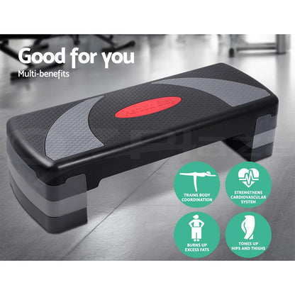 Everfit Aerobic Step Exercise Stepper Steps Home Gym Fitness Block Riser Bench
