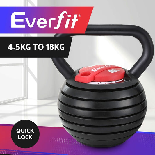 Everfit 18Kg Adjustable Kettlebell Set Portable Kettle Bell Weight Dumbbells
